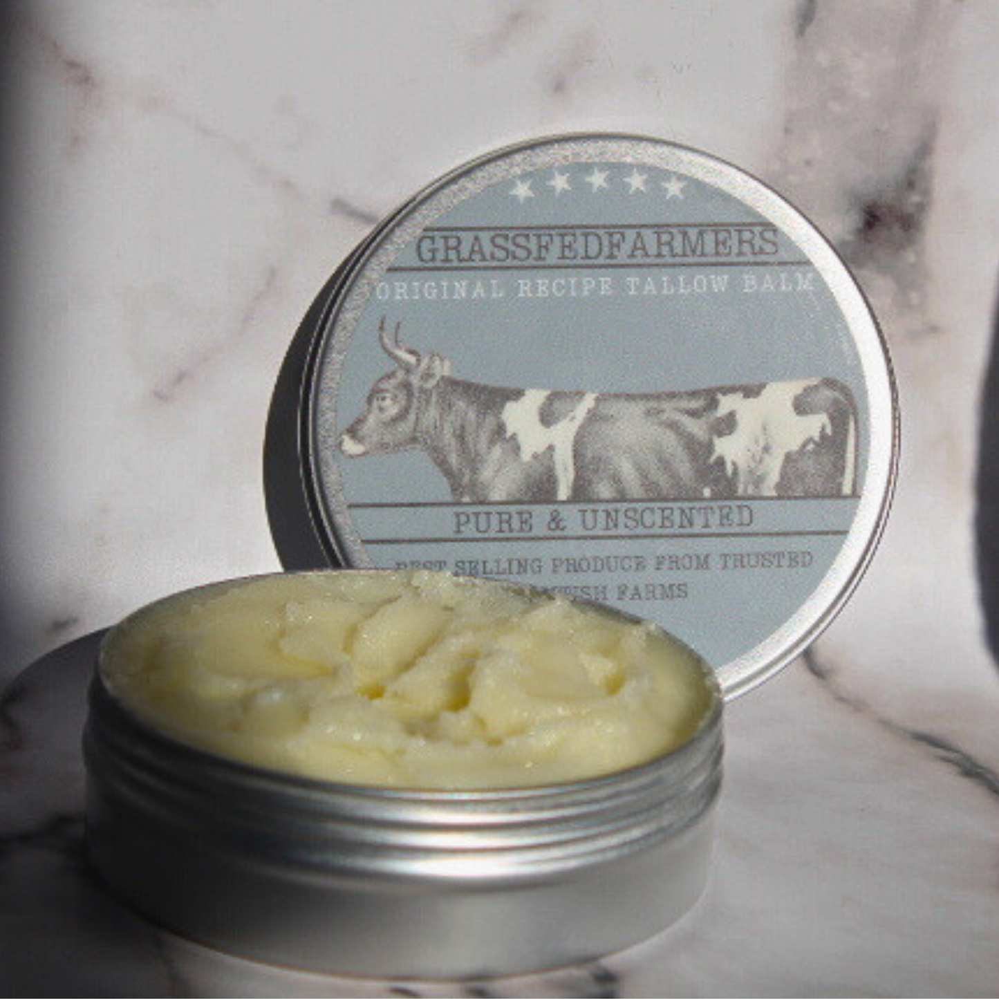 Original Recipe Tallow Balm - Scented | Grass Fed | 100ml - GrassFedFarmers - Sweet Orange - Effective relief for acne, eczema, psoriasis and more - Tallow Skincare - UK grass fed tallow balm for face and body. beef tallow balm skincare